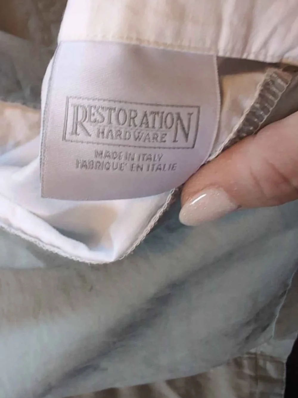 Restoration Hardware Rare Silver Sage Queen Box Spring Cover